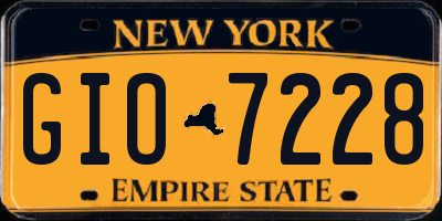 NY license plate GIO7228