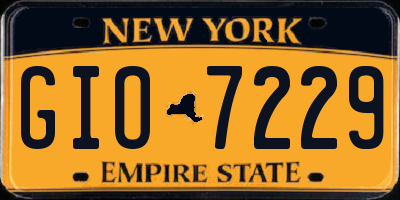 NY license plate GIO7229