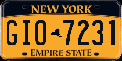 NY license plate GIO7231