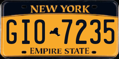 NY license plate GIO7235