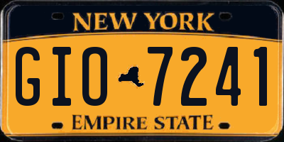 NY license plate GIO7241