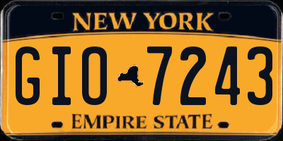 NY license plate GIO7243