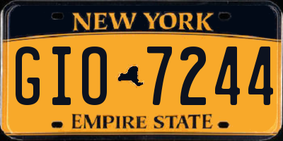 NY license plate GIO7244