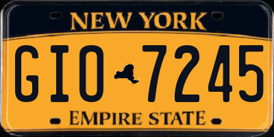 NY license plate GIO7245