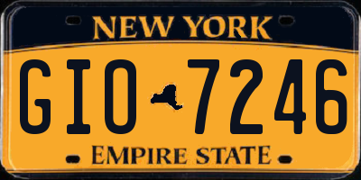 NY license plate GIO7246