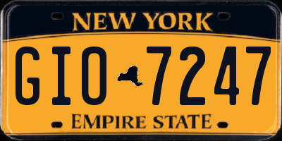 NY license plate GIO7247
