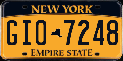 NY license plate GIO7248