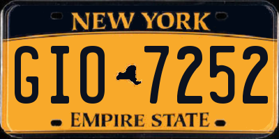 NY license plate GIO7252
