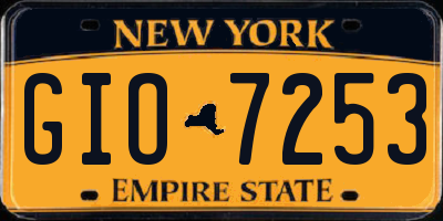 NY license plate GIO7253