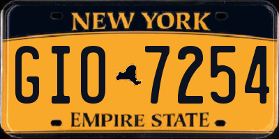 NY license plate GIO7254