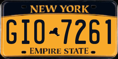 NY license plate GIO7261