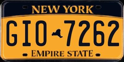 NY license plate GIO7262