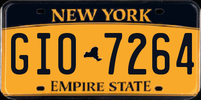 NY license plate GIO7264