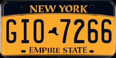 NY license plate GIO7266