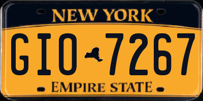 NY license plate GIO7267