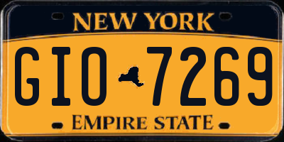 NY license plate GIO7269
