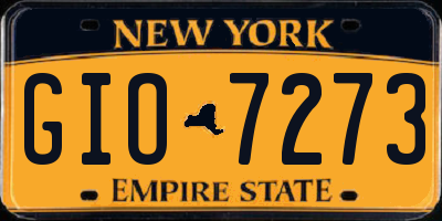 NY license plate GIO7273