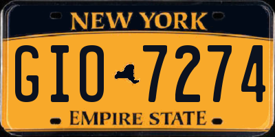 NY license plate GIO7274