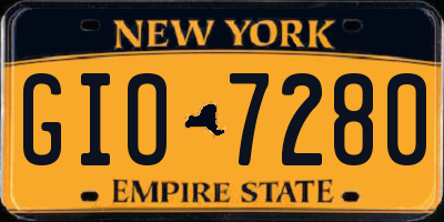NY license plate GIO7280