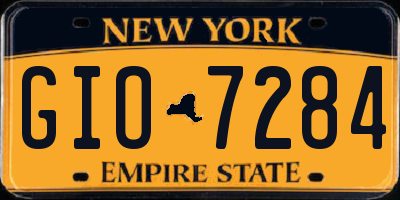 NY license plate GIO7284