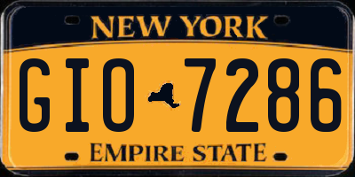NY license plate GIO7286
