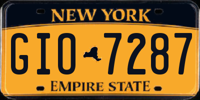 NY license plate GIO7287