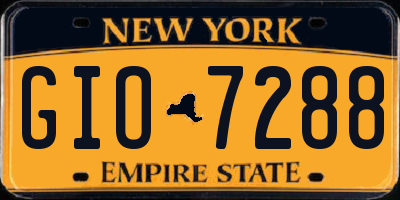 NY license plate GIO7288