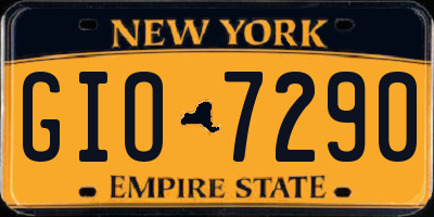 NY license plate GIO7290