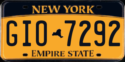 NY license plate GIO7292