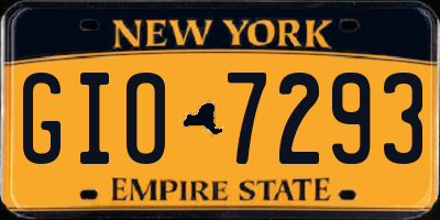 NY license plate GIO7293