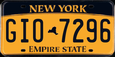 NY license plate GIO7296