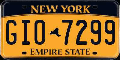 NY license plate GIO7299