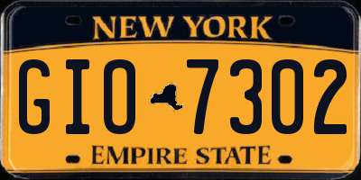 NY license plate GIO7302