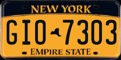 NY license plate GIO7303