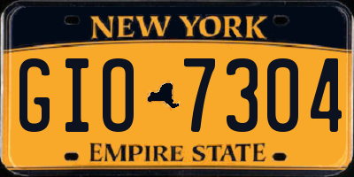 NY license plate GIO7304