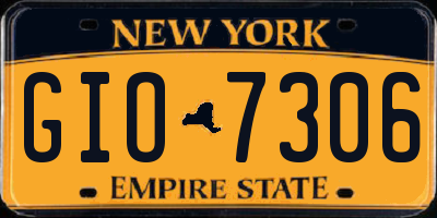 NY license plate GIO7306