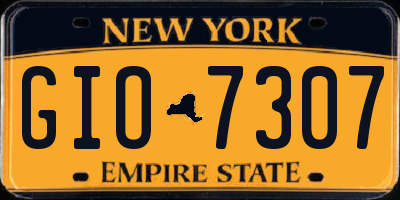 NY license plate GIO7307