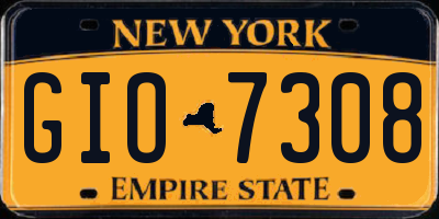 NY license plate GIO7308