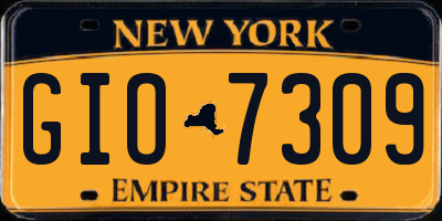 NY license plate GIO7309