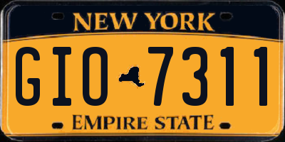NY license plate GIO7311