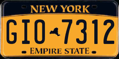 NY license plate GIO7312