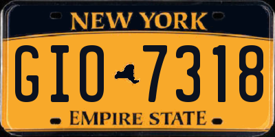 NY license plate GIO7318