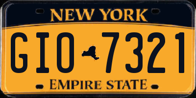 NY license plate GIO7321