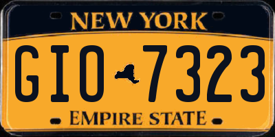 NY license plate GIO7323
