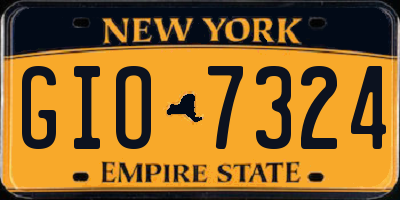 NY license plate GIO7324