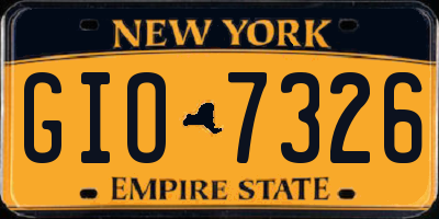 NY license plate GIO7326