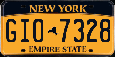 NY license plate GIO7328