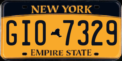 NY license plate GIO7329