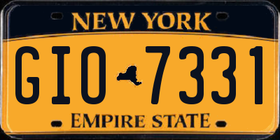 NY license plate GIO7331