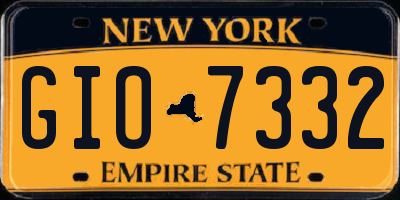 NY license plate GIO7332